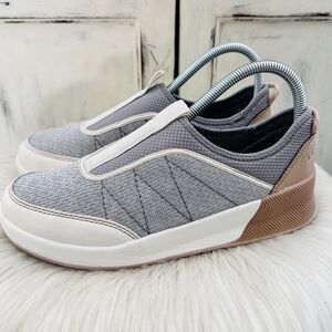 Lands End Errand Runner Gray Knit Slip-On Active Sneakers Womens Size 7.5B